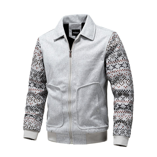 Herren Strickblouson mit Reißverschluss und Norwegerärmeln Nord Taschen
