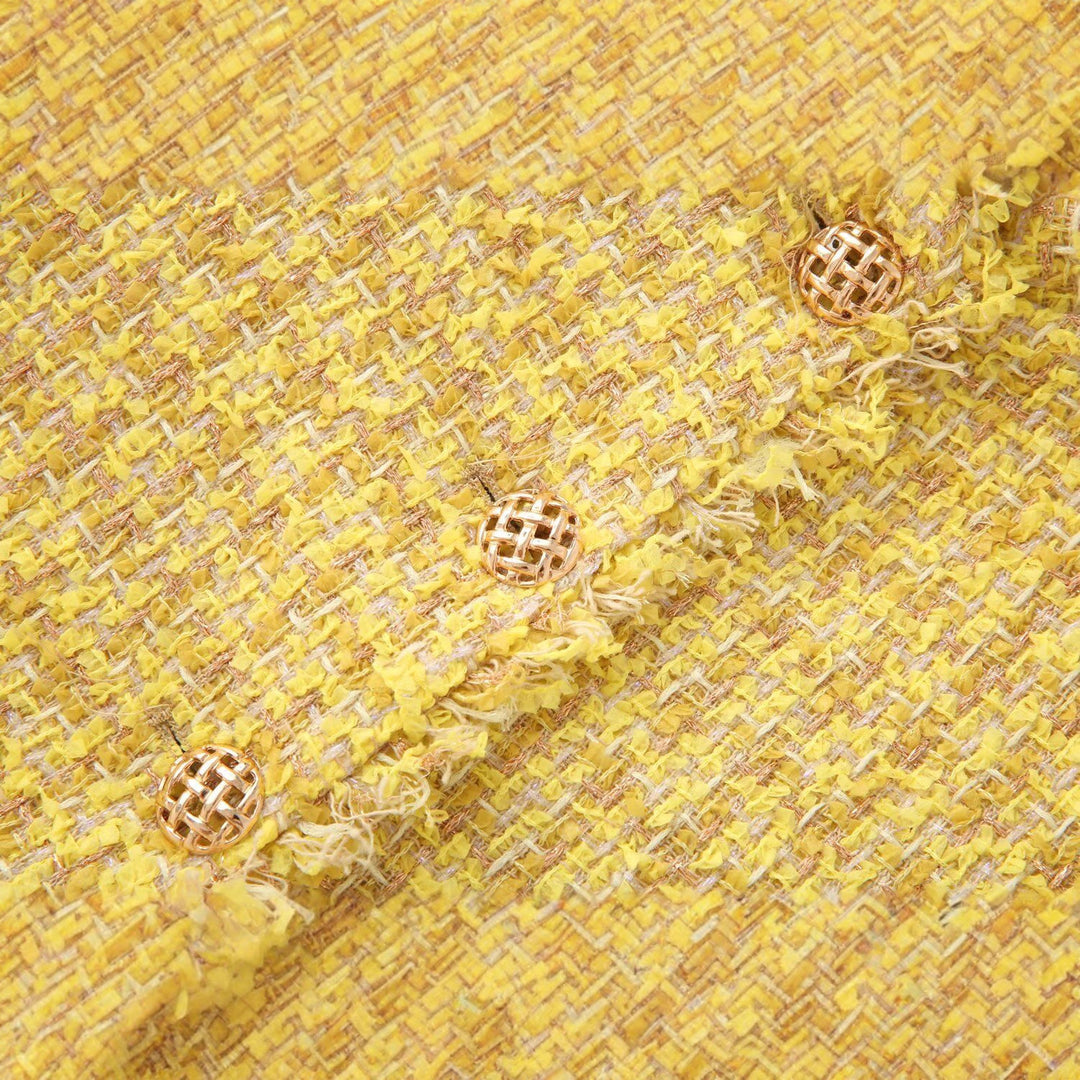 Damen Bouclé‑Tweed‑Cropped‑Jacke mit Fransen und Zierknöpfen Nord Taschen