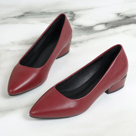 Damen Spitze Pumps mit niedrigem Blockabsatz und eleganter Form