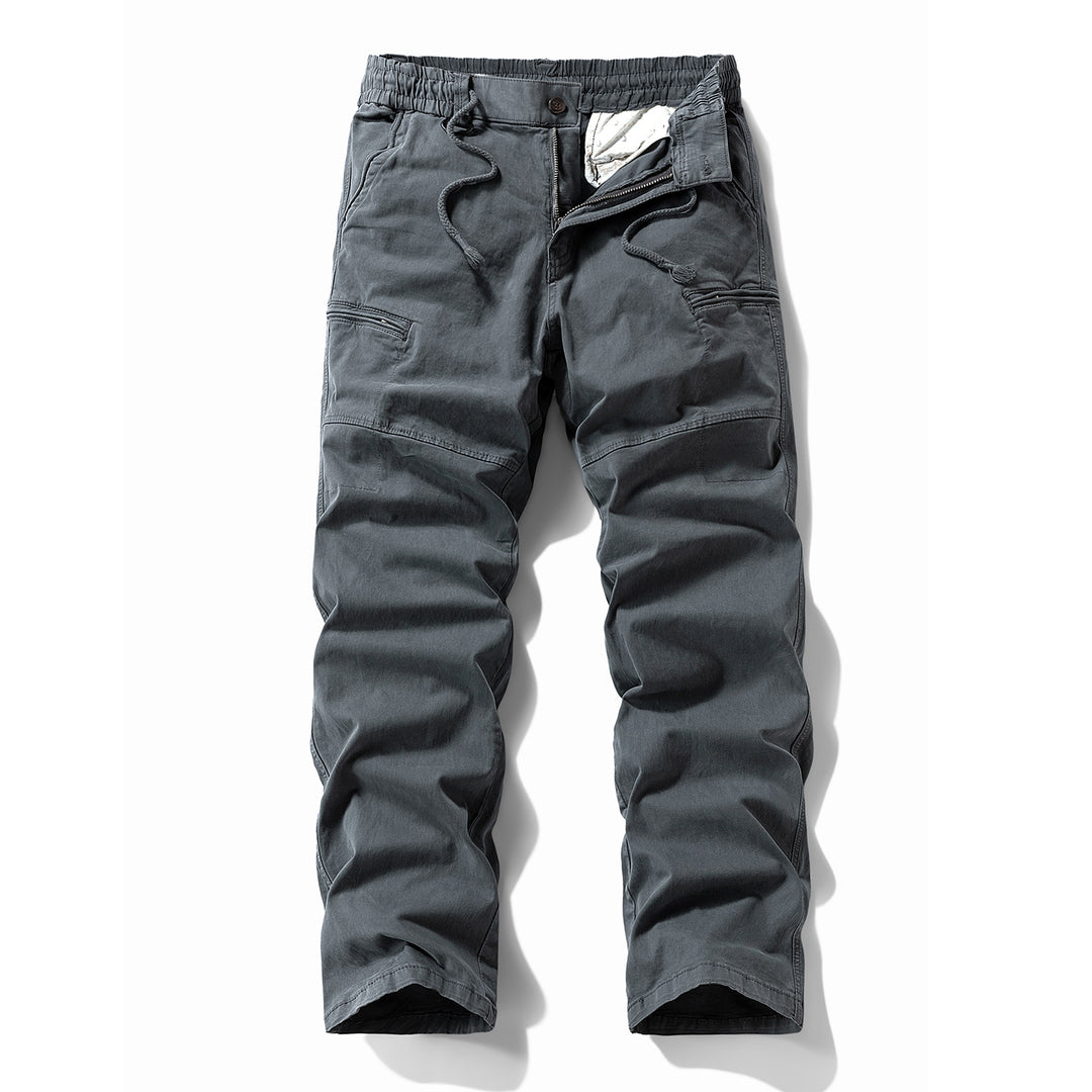 Herren Komfort-Canvas-Cargo-Hose mit elastischem Tunnelzugbund, Kniepaneelen und Multifachtaschen Nord Taschen