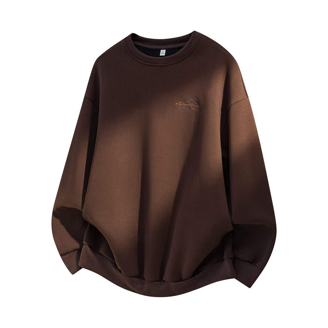 Unisex Oversize Baumwoll-Sweatshirt mit Rundhalsausschnitt, feiner Bruststickerei und elastischem Saum Nord Taschen