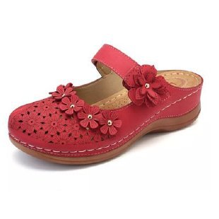 Damen bequeme Clogs mit floralem Dekor und ergonomischem Fußbett