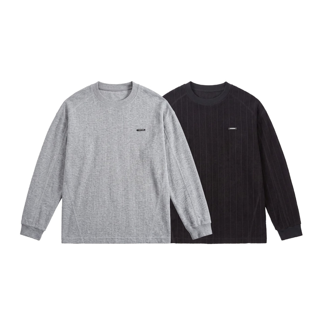 Unisex Gerippter Oversize-Pullover mit Raglanärmeln und Metalllogo Nord Taschen