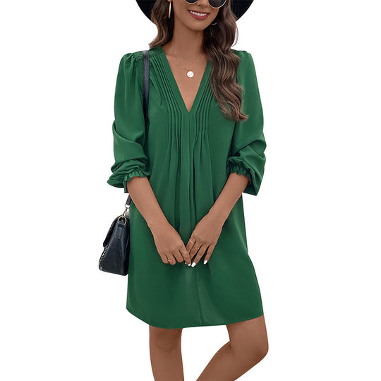 Damen Elegant Geschnittenes Wickelkleid Nord Taschen