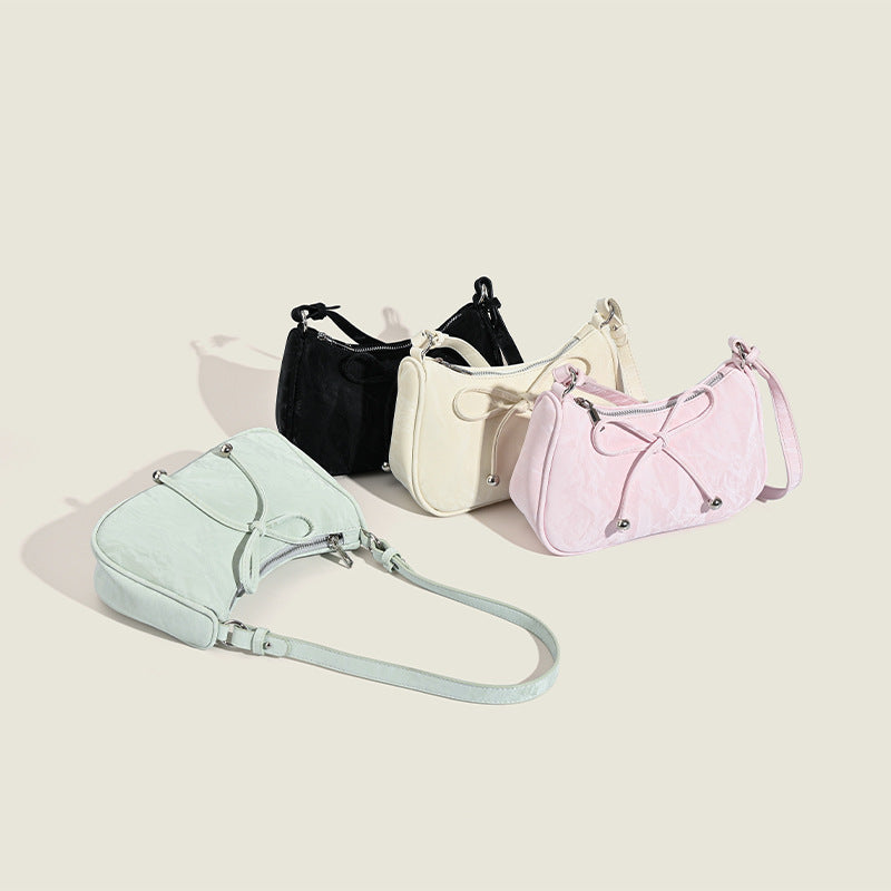 Damen elegante Mini-Handtasche mit verspieltem Kordelzug Nord Taschen