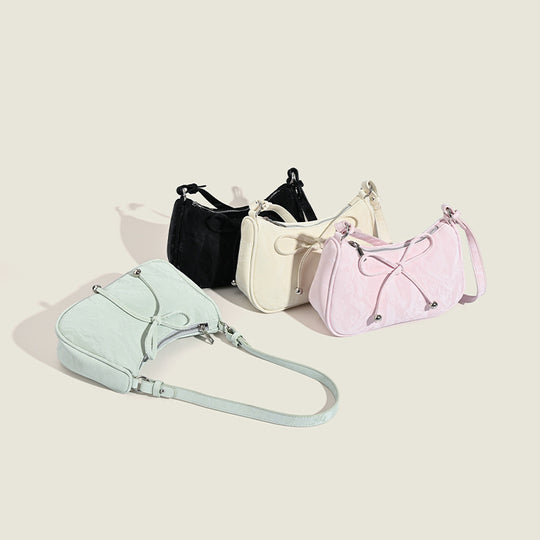 Damen elegante Mini-Handtasche mit verspieltem Kordelzug Nord Taschen