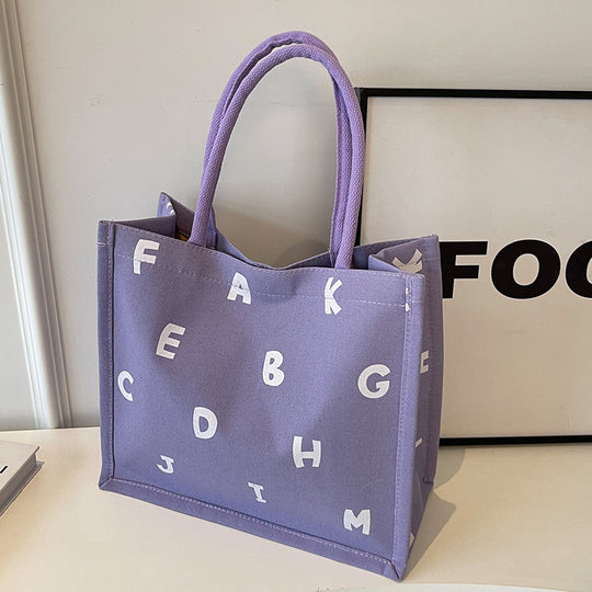 Damen Einkaufstasche mit buntem Alphabet-Design und stabilen Griffen Nord Taschen