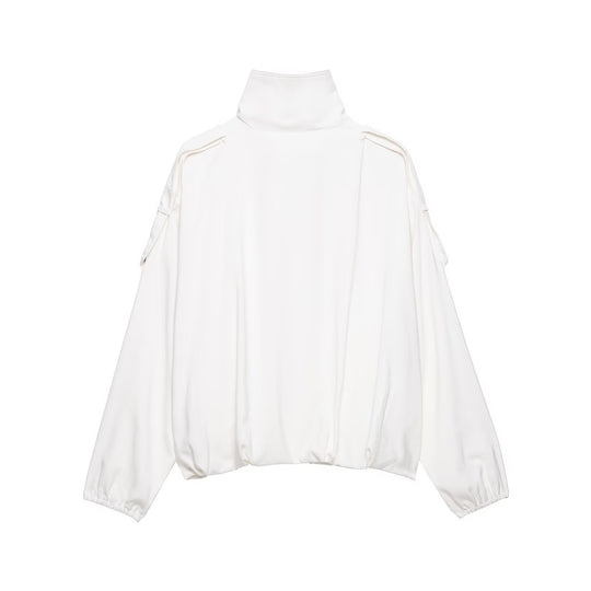 Damen Oversize-Blousonjacke mit Stehkragen und Druckknopffront Nord Taschen