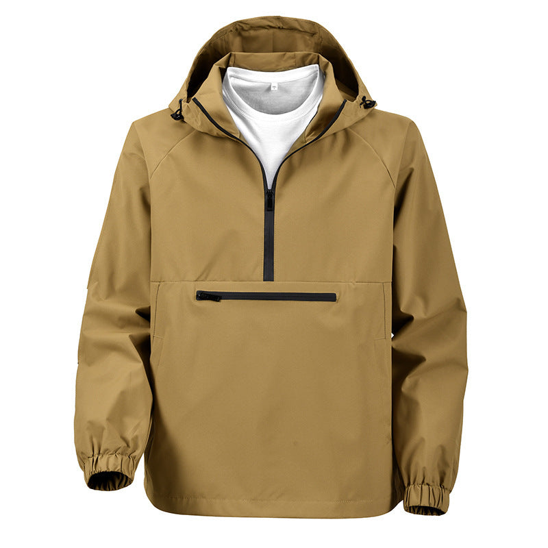 Herren Praktische Windjacke mit Kapuze und Reißverschlusstaschen Nord Taschen