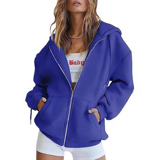Damen Oversized Kapuzenjacke Nord Taschen