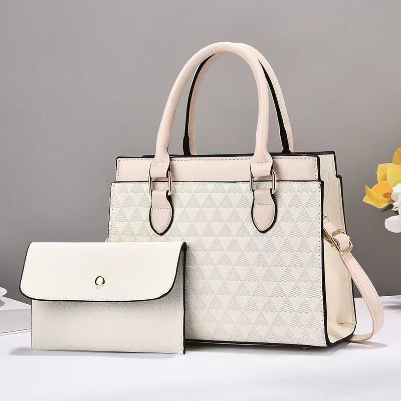 Damen Handtasche mit geometrischem Muster und abnehmbarer Clutch Nord Taschen