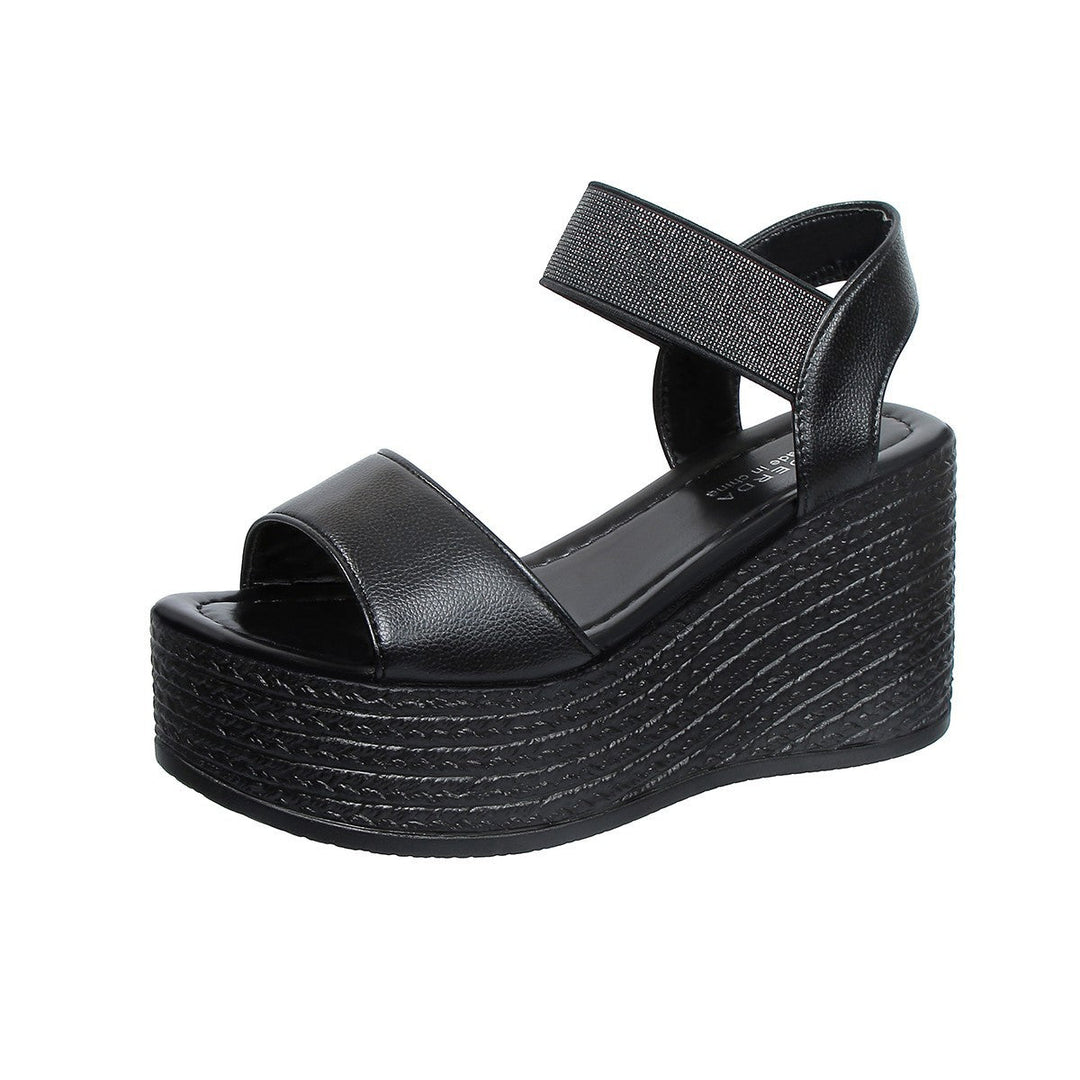 Damen Plateausandaletten mit elegantem Riemen und rutschfester Sohle