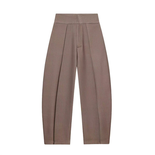 Damen Weite Plissée-Jerseyhose mit hoher Taille und Bügelfalte Nord Taschen