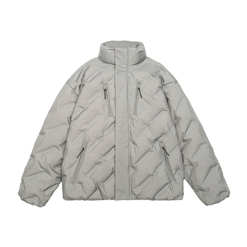 Unisex Wattierte Oversize Steppjacke mit hohem Stehkragen Nord Taschen