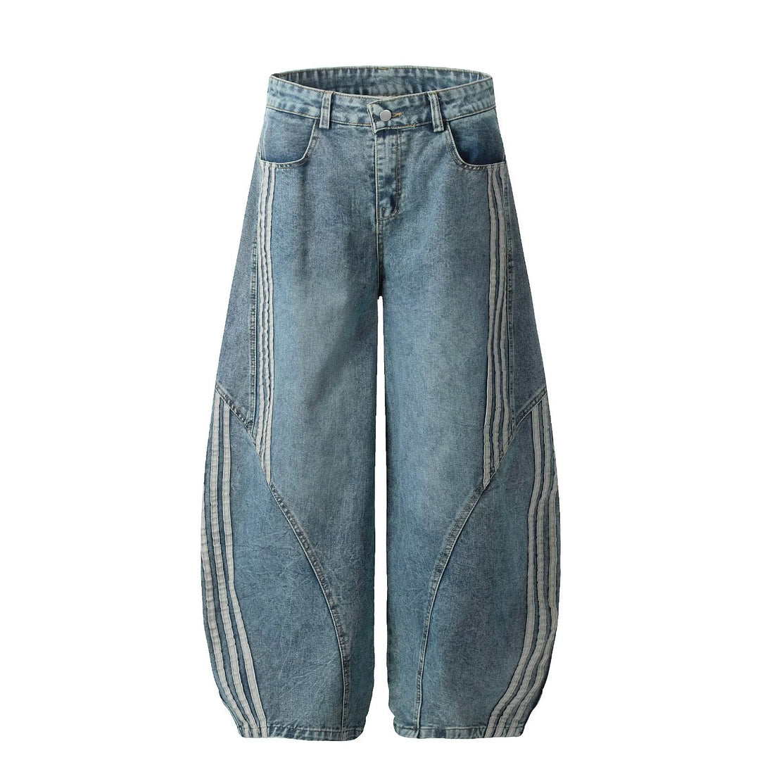 Damen Modische Weitbein-Jeans Nord Taschen
