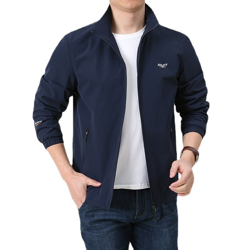 Herren Leichter Windbreaker Blouson mit Stehkragen Reißverschluss‑Taschen und elastischen Bündchen Nord Taschen
