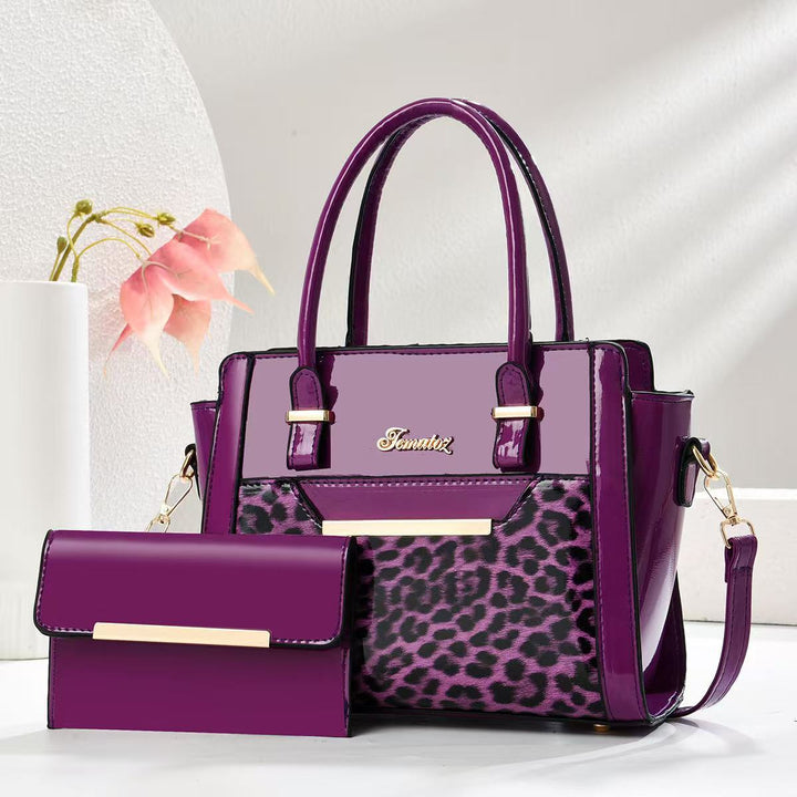 Damen Handtasche mit stilvollem Leopardenmuster und abnehmbarer Clutch Nord Taschen