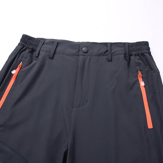 Herren Softshell-Outdoorhose mit verstärkten Kniepartien, Reißverschlusstaschen und elastischem Bund Nord Taschen