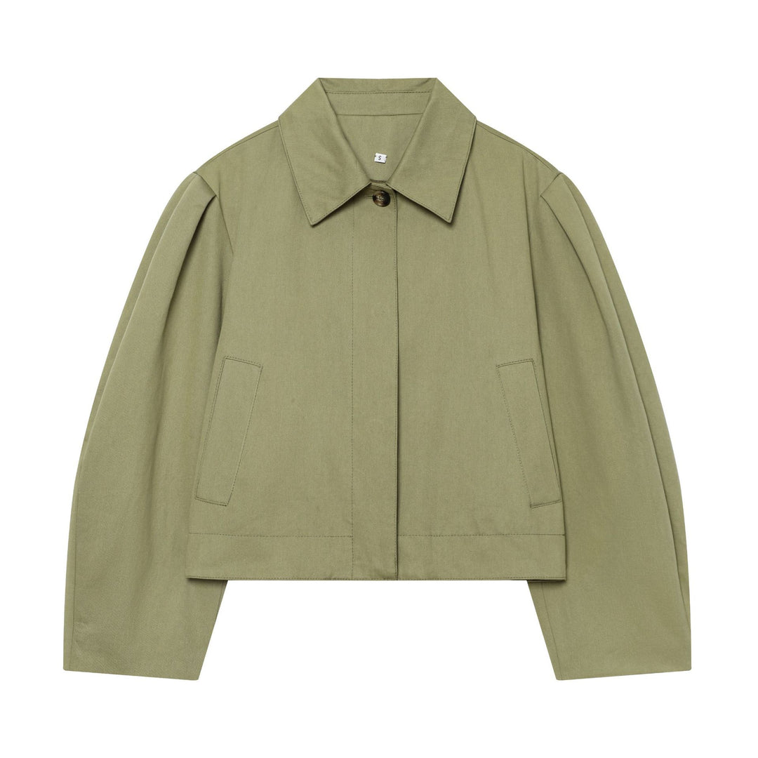 Damen Gekürzte Boxy-Utility-Jacke mit Kellerfalten und Pattentaschen Nord Taschen