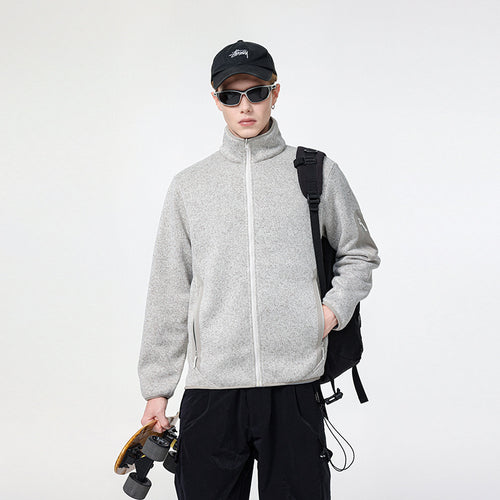 Herren Fleecejacke mit Stehkragen, verdecktem Zwei-Wege-Reißverschluss und wasserabweisenden Utility-Einsätzen Nord Taschen