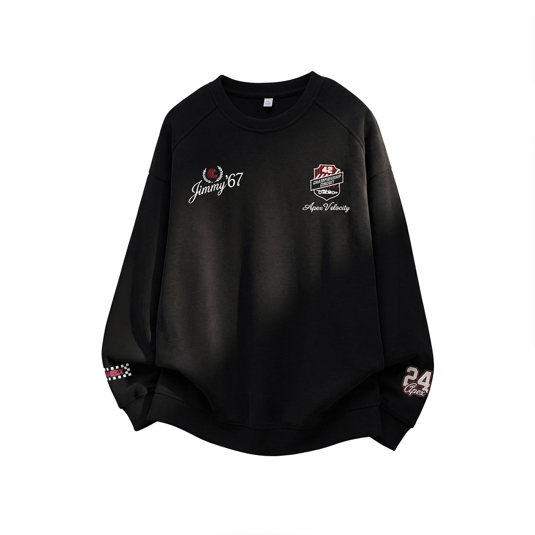 Unisex Oversize-Sweatshirt mit Rennsport-Stickereien und Raglanärmeln Nord Taschen