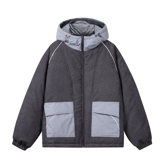 Unisex Wattierte Cord-Fieldjacke mit Kapuze und großen Utility‑Taschen Nord Taschen