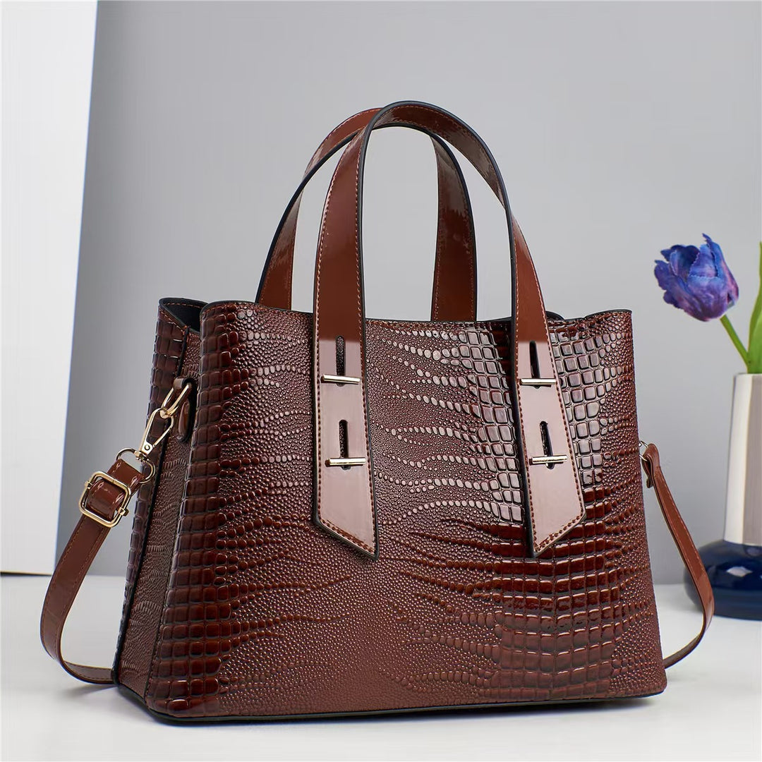 Damen hochwertige Handtasche mit strukturiertem Leder Nord Taschen