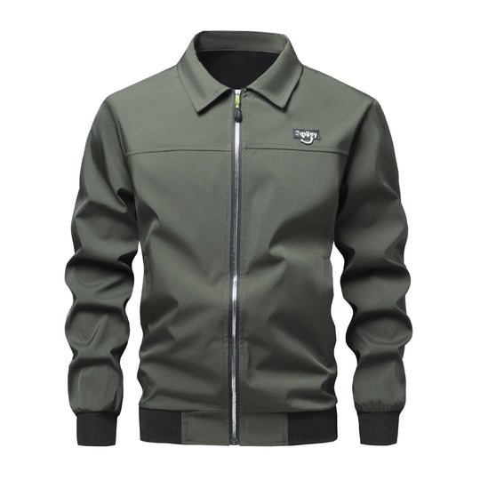 Herren Collar-Zip-Blouson aus Softshell mit gerippten Bündchen & Smiley-Patch Nord Taschen