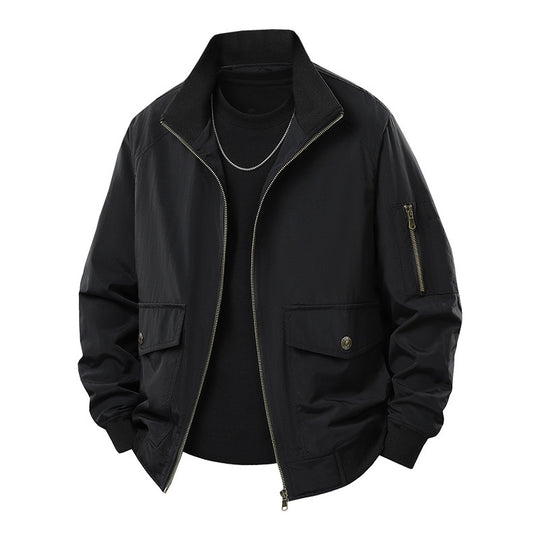 Herren Wind- und Wasserabweisende Urban-Bomberjacke mit Stehkragen und Mehrfach-Taschen Nord Taschen