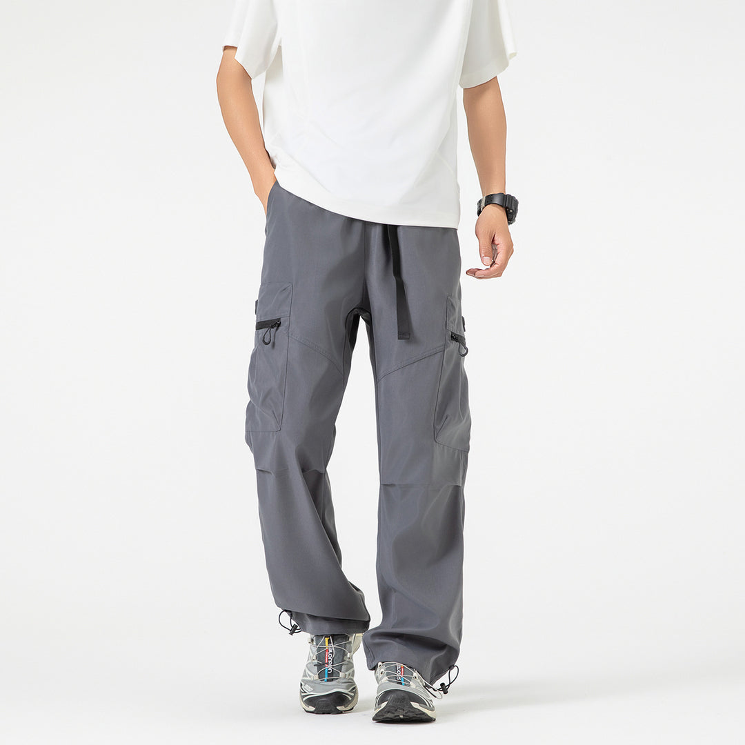 Herren Weite technische Cargo-Hose mit Multifachtaschen, Tunnelzug und verstellbaren Beinabschlüssen Nord Taschen