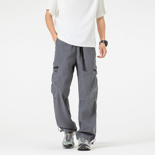 Herren Weite technische Cargo-Hose mit Multifachtaschen, Tunnelzug und verstellbaren Beinabschlüssen Nord Taschen