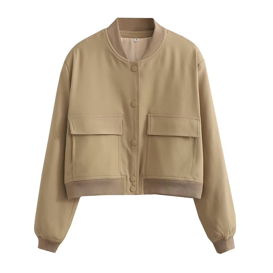 Damen Kurzjacke im Bomberstil mit Leoparden‑Fauxfell und Rippbündchen Nord Taschen