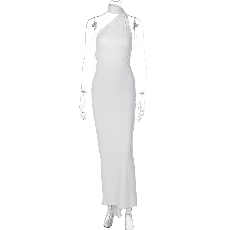 Damen Elegantes One-Shoulder Abendkleid Nord Taschen