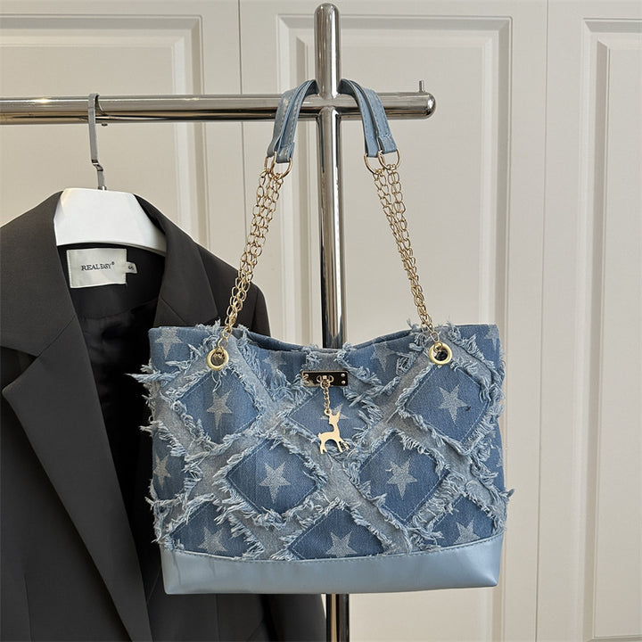 Damen modische Handtasche mit fransigem Sternenmuster Nord Taschen