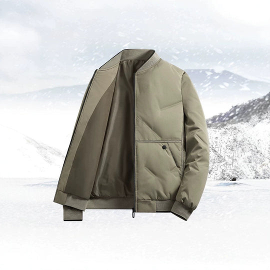 Herren Gepolsterte Thermo-Bomberjacke mit Stehkragen, Reißverschluss & isolierender Wattierung Nord Taschen