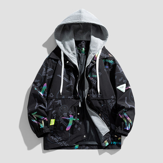 Damen Modische Kapuzenjacke mit grafischem Design Nord Taschen