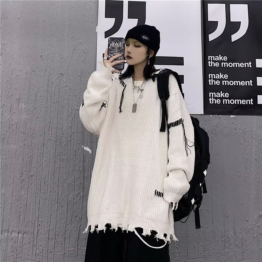 Unisex Oversized Strickpullover mit einzigartigem Design Nord Taschen