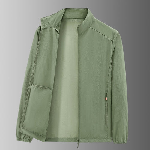 Herren Ultraleichte packbare Windjacke mit Innenfach, Stehkragen & Reißverschlusstaschen Nord Taschen