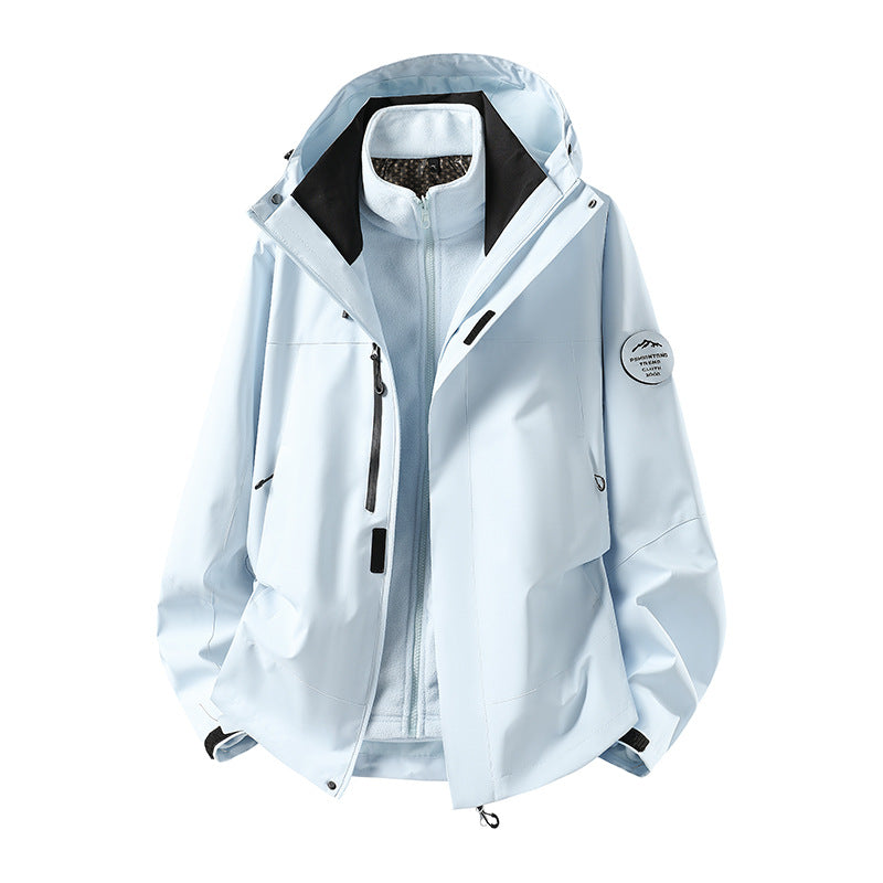 Herren zweilagige Softshell-Outdoorjacke mit herausnehmbarem Fleecefutter und verstellbarer Kapuze Nord Taschen