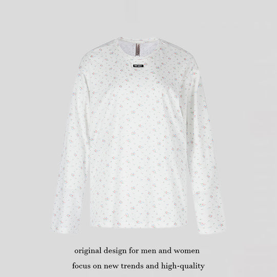 Damen Langarmshirt mit zartem Blumenprint und Rundhalsausschnitt Nord Taschen