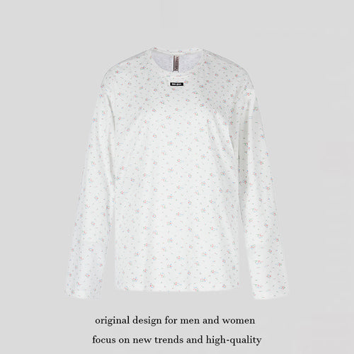 Damen Langarmshirt mit zartem Blumenprint und Rundhalsausschnitt Nord Taschen