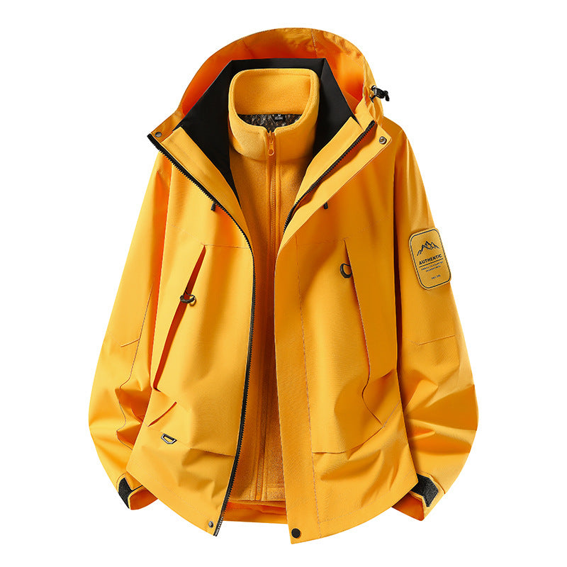 Unisex wasserfeste zweilagige Softshell-Regenjacke mit herausnehmbarem Fleecefutter und Kapuze Nord Taschen