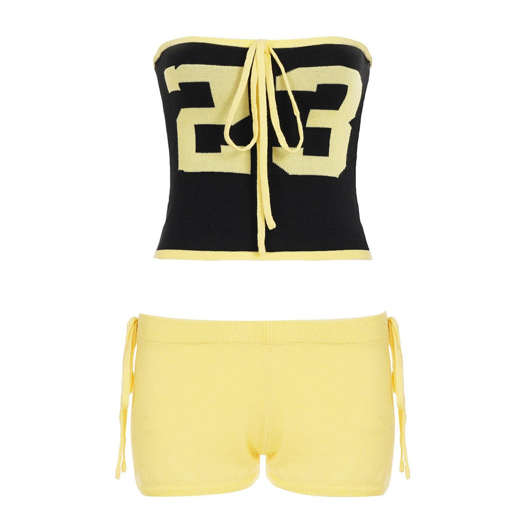Damen Bandeau-Bikini-Set mit Zahlenmotiv und verstellbaren Trägern Nord Taschen