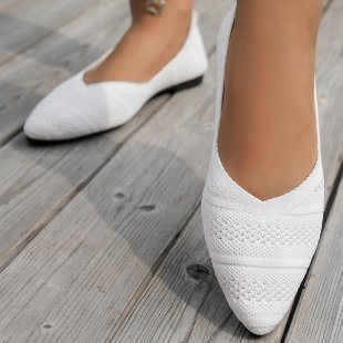 Damen Spitzer Ballerinas aus atmungsaktivem Strickmaterial mit flexibler Sohle - Vittorelli