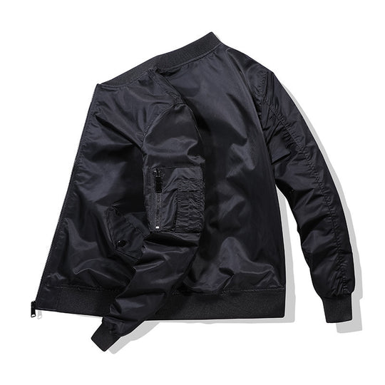 Herren Nylon-Bomberjacke im Aviator-Stil mit Ärmeltasche und gerippten Bündchen Nord Taschen