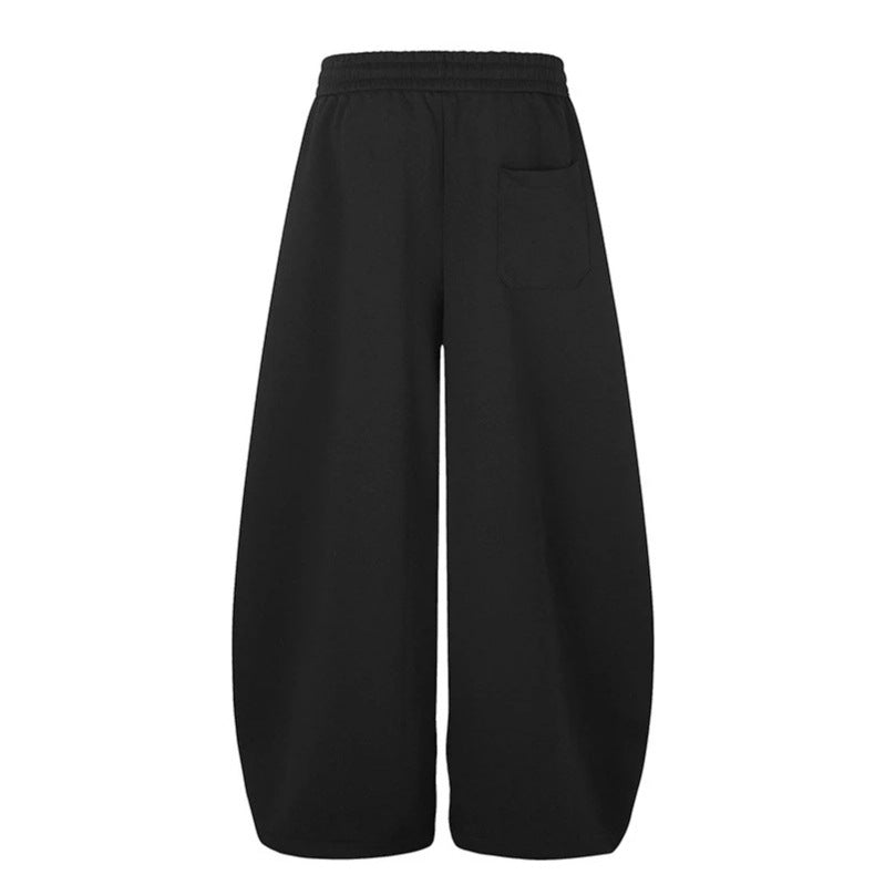 Damen Weite Midilounge‑Sweathose im Palazzo‑Cut mit Tunnelzug, Zip‑Saum und Statement‑Print Nord Taschen