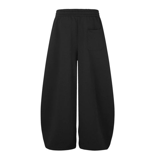Damen Weite Midilounge‑Sweathose im Palazzo‑Cut mit Tunnelzug, Zip‑Saum und Statement‑Print Nord Taschen