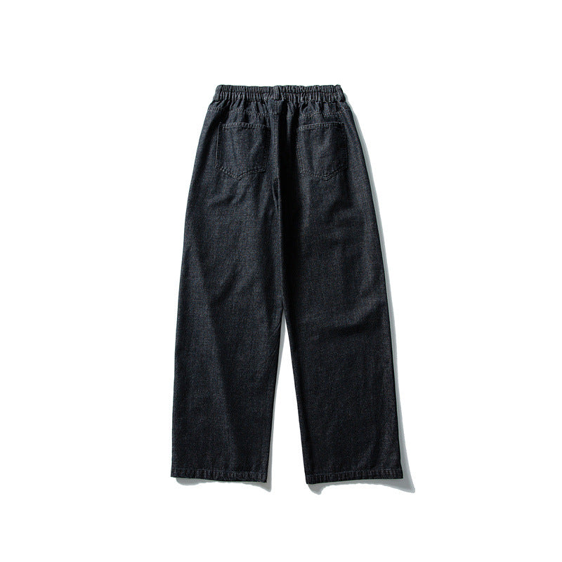 Damen Hochtaillierte weite Bundfalten-Hose aus Baumwollmischung mit geradem Bein Nord Taschen