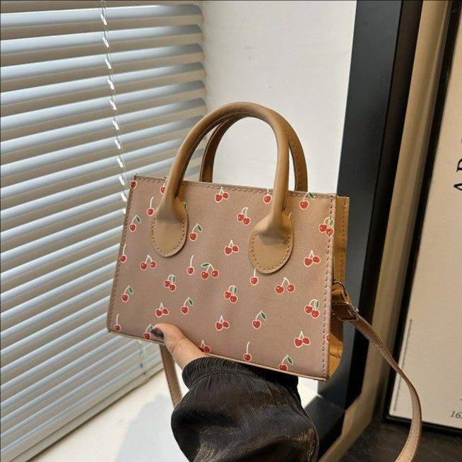 Damen handliche Umhängetasche mit fruchtigem Kirschmotiv Nord Taschen