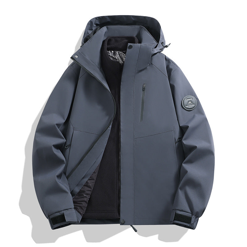 Herren Softshell-Performancejacke mit abnehmbarer Kapuze, verdecktem durchgehendem Reißverschluss und ergonomischem Schnitt Nord Taschen